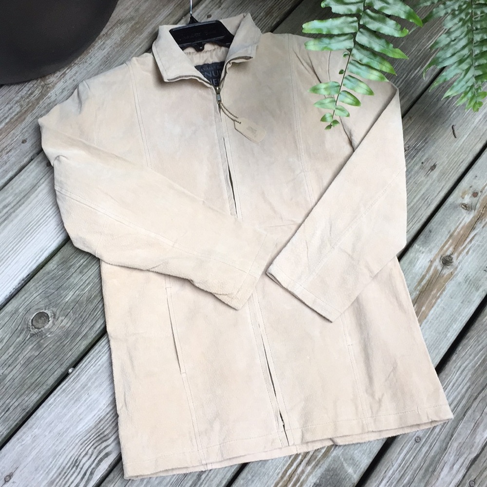 Tan Suede coat maxim brand
